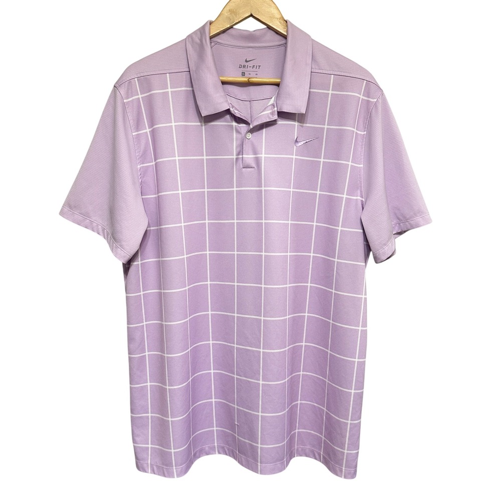 Nike Dri-FIT Grid Pattern Tennis Polo Shirt Mens XL Performance Court Pickleball